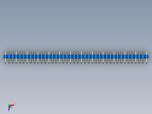 彩色公排针 100mil 2.54mm 系列-DS1022_blue_40p_100mil_TypeU_rev1.0俯视缩略图