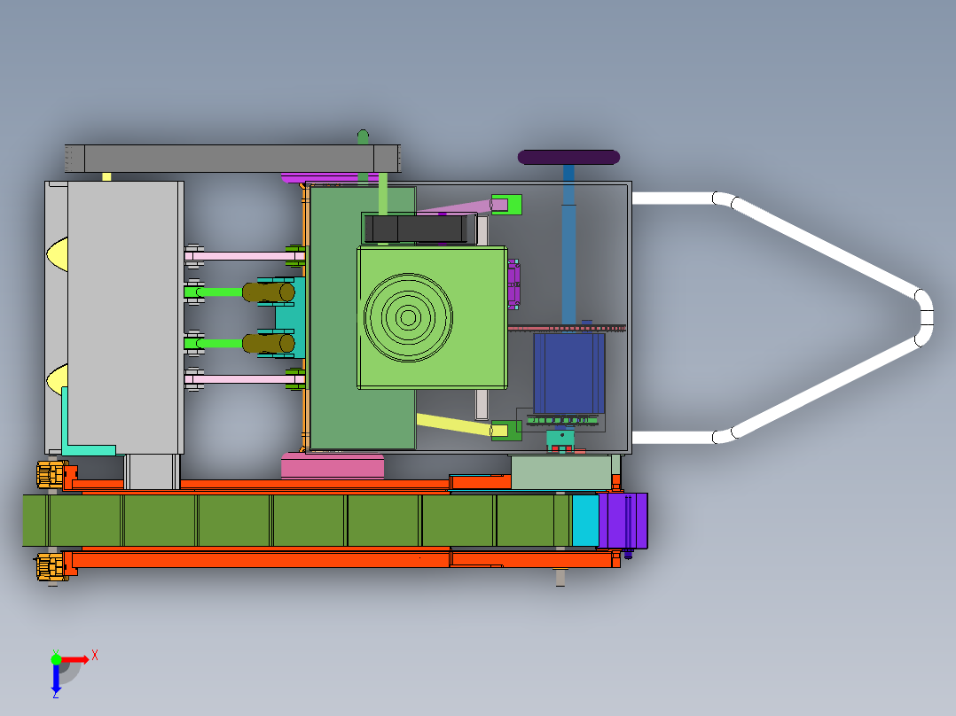 小型路面扫雪机的设计（小型除雪机含三维SW+CAD图纸+说明书）俯视图
