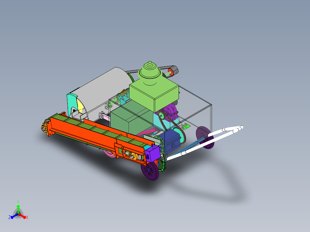 小型路面扫雪机的设计（小型除雪机含三维SW+CAD图纸+说明书）正等轴测图