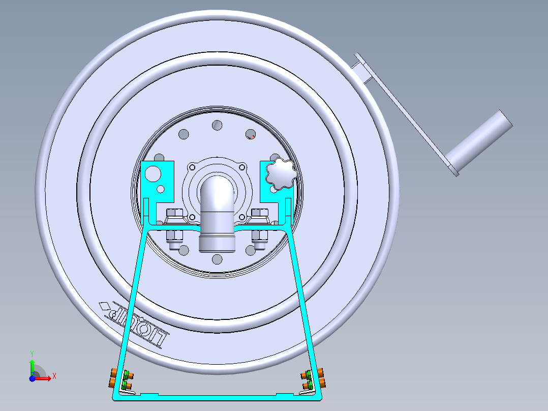 软管卷盘组件机构设计前视图