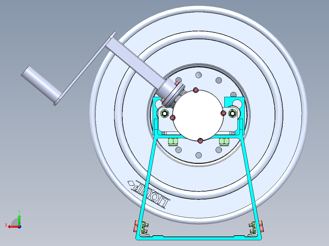 软管卷盘组件机构设计后视图