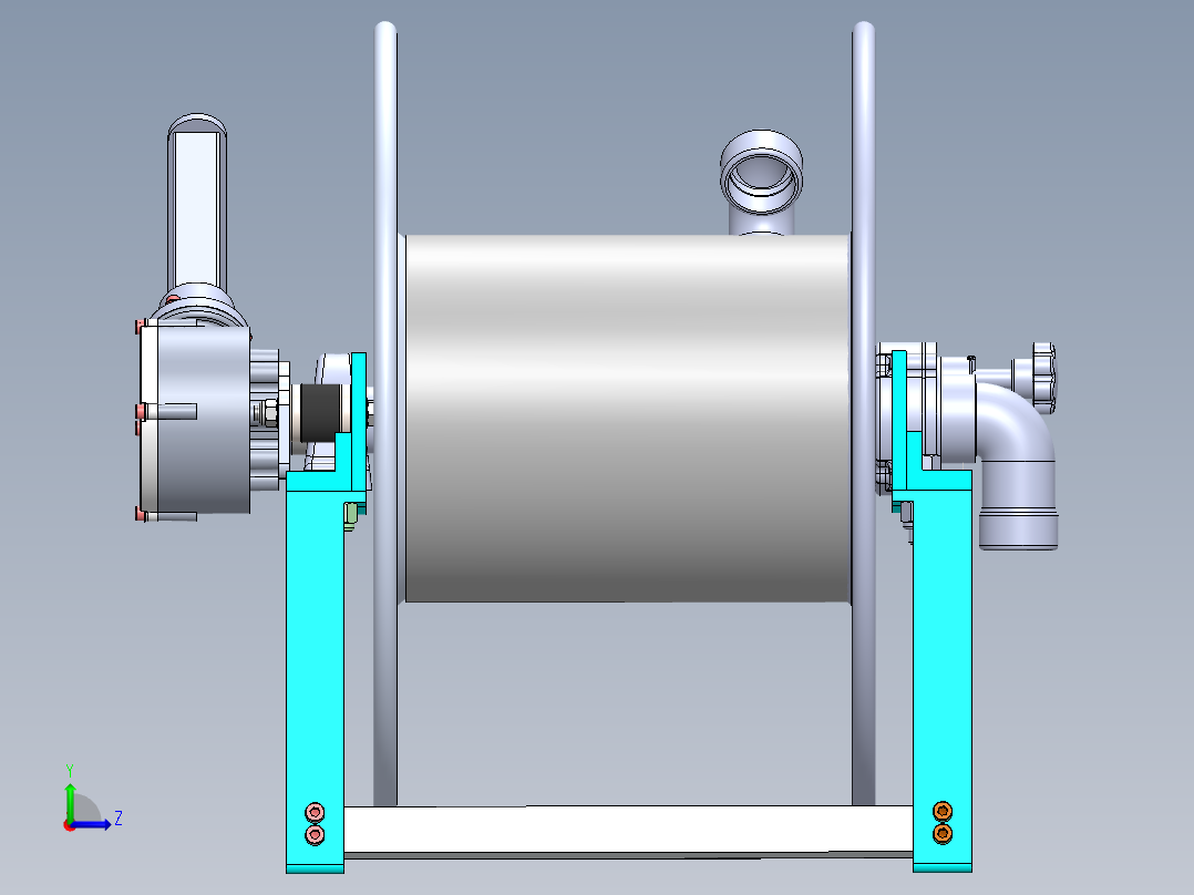 软管卷盘组件机构设计左视图
