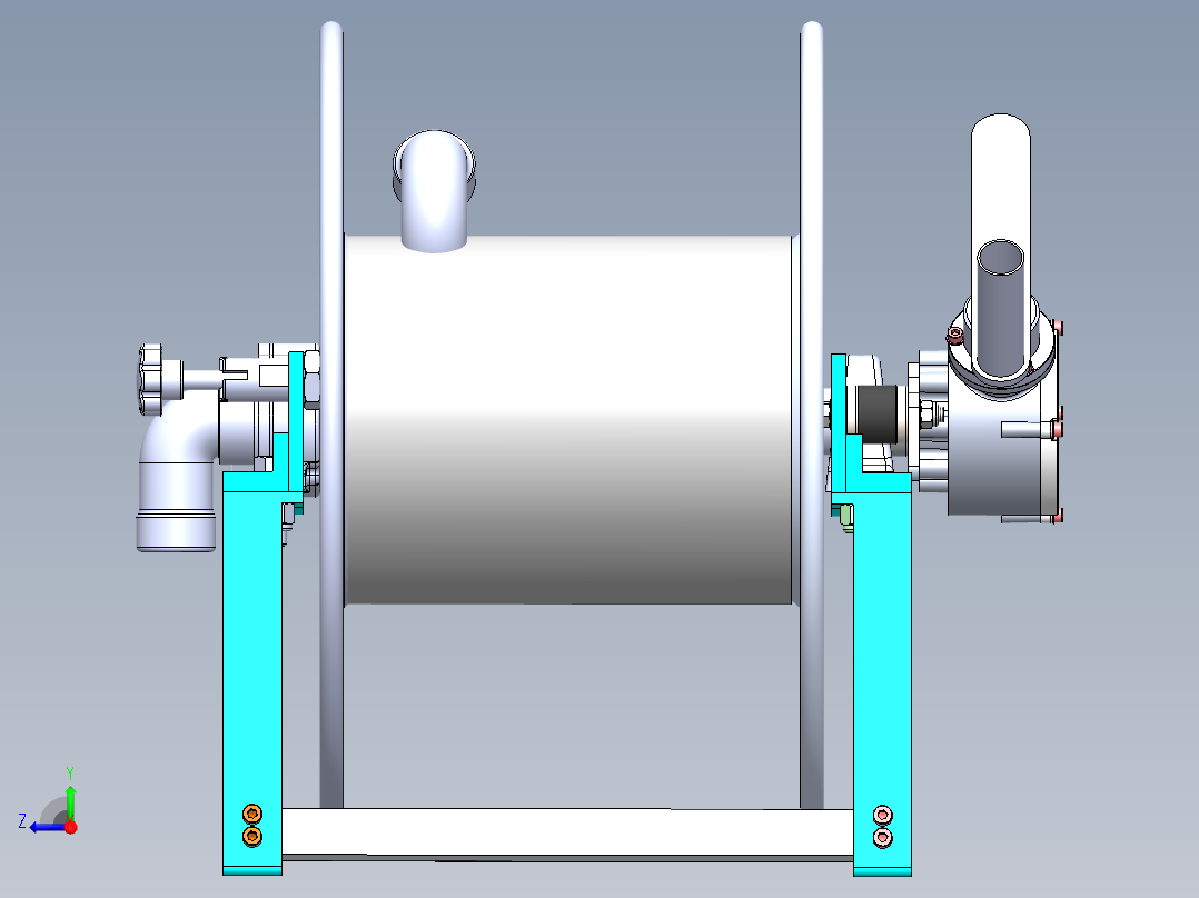 软管卷盘组件机构设计右视图