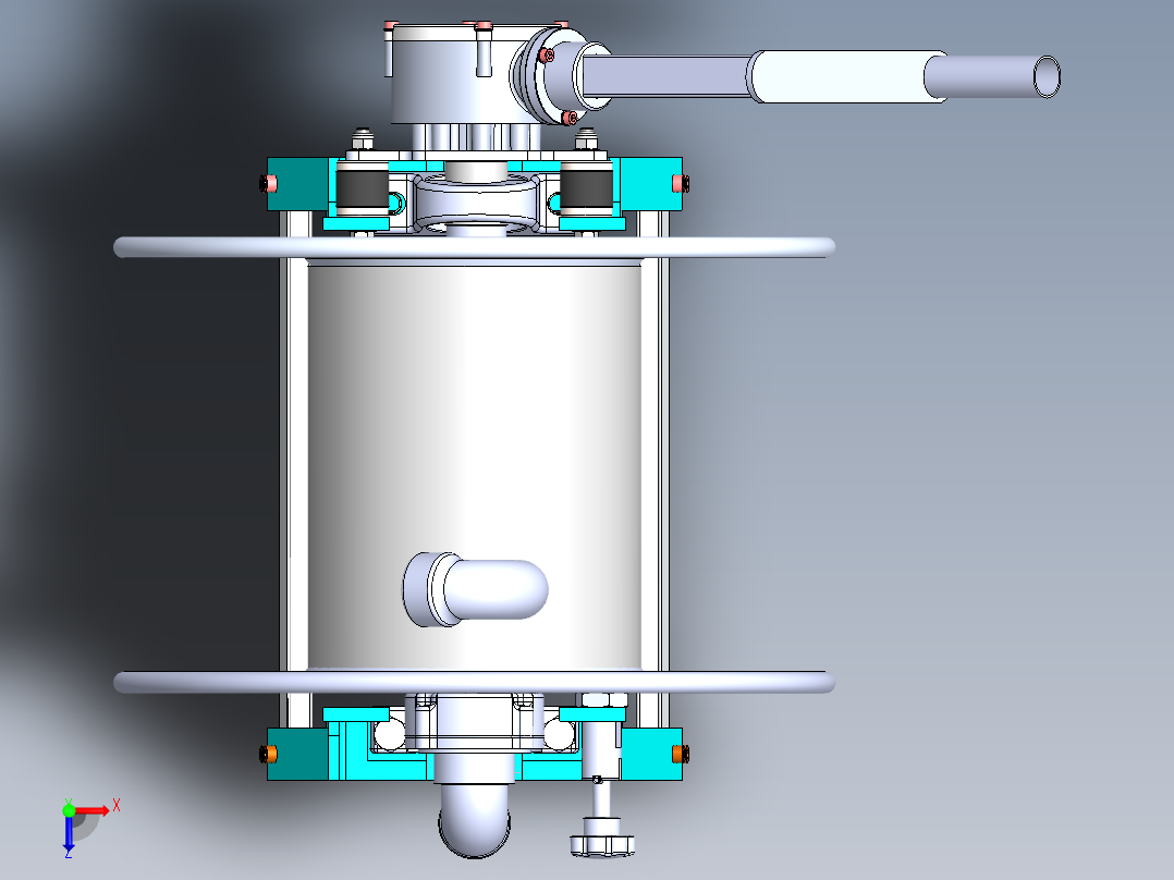 软管卷盘组件机构设计俯视图