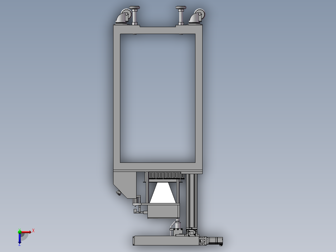 半自动打磨机俯视图