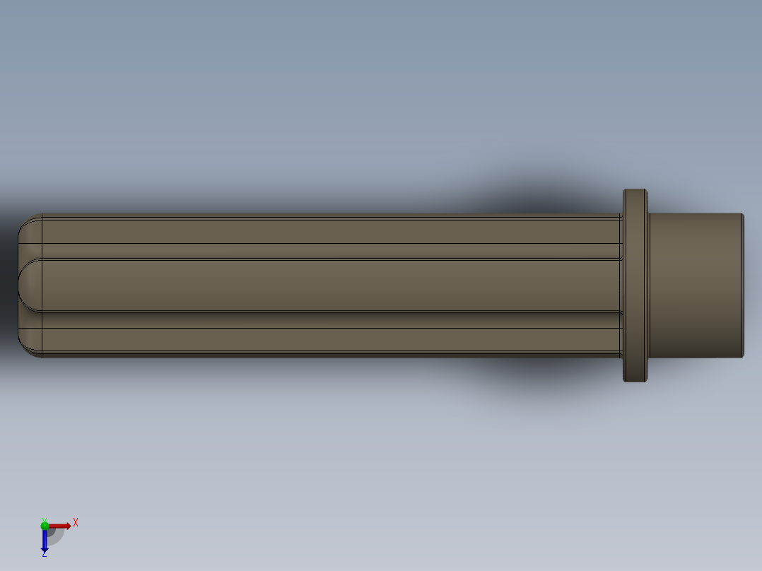乐高机械组车桥-6587 DkTan Technic Axle 3 with Stud俯视图