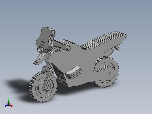 激光下料拼图摩托车AutoCAD, Parasolid, SOLIDWORKS 2016