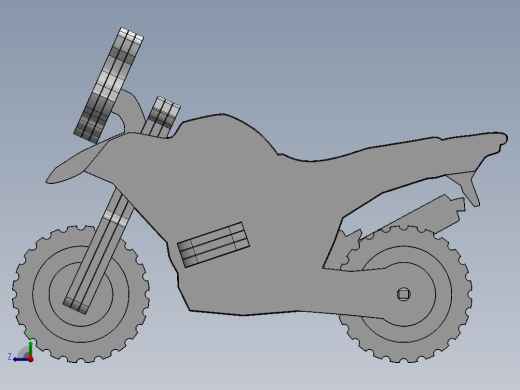 激光下料拼图摩托车AutoCAD, Parasolid, SOLIDWORKS 2016右视缩略图