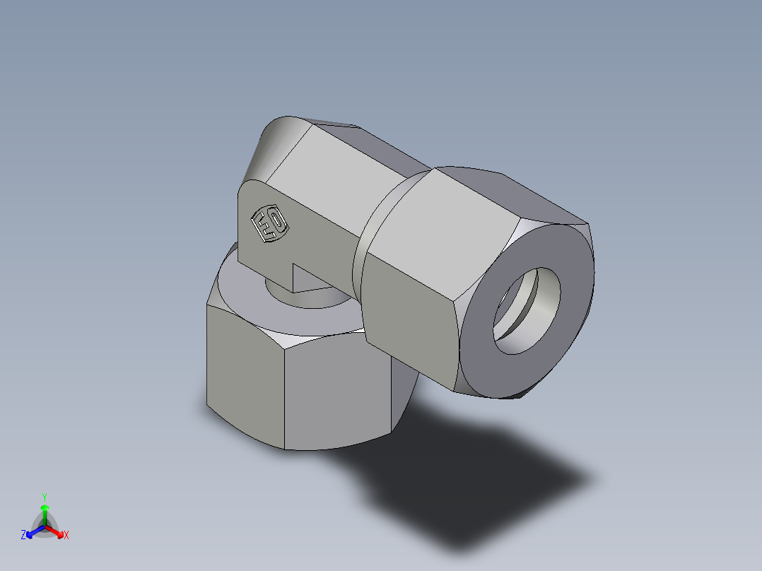 卡套式工业通用硬管接头EO_Standpipe_elbow_EVW12S71主视图