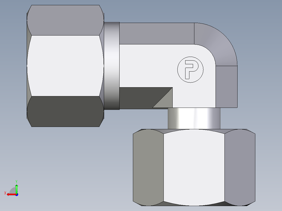 卡套式工业通用硬管接头EO_Standpipe_elbow_EVW12S71后视图
