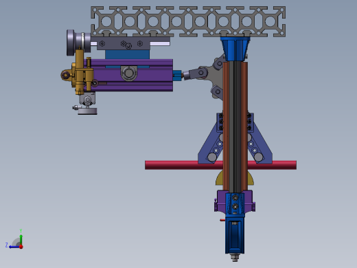 小型液压圆管冷弯成形机成型及退料机构设计 (论文+三维图+二维图)右视缩略图