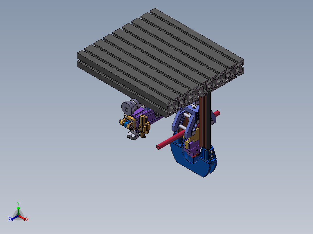 小型液压圆管冷弯成形机成型及退料机构设计 (论文+三维图+二维图)正等轴测图