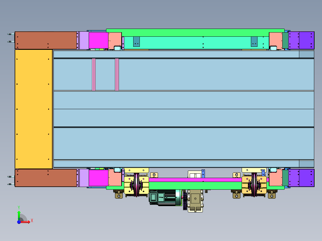 五层沉箱式立体车库3D图纸 非标机械三维设计 3D素材前视图