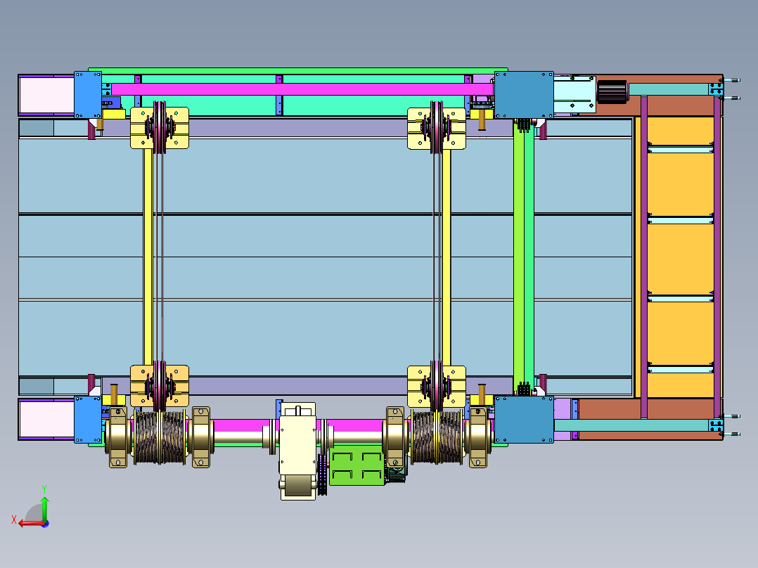 五层沉箱式立体车库3D图纸 非标机械三维设计 3D素材后视图
