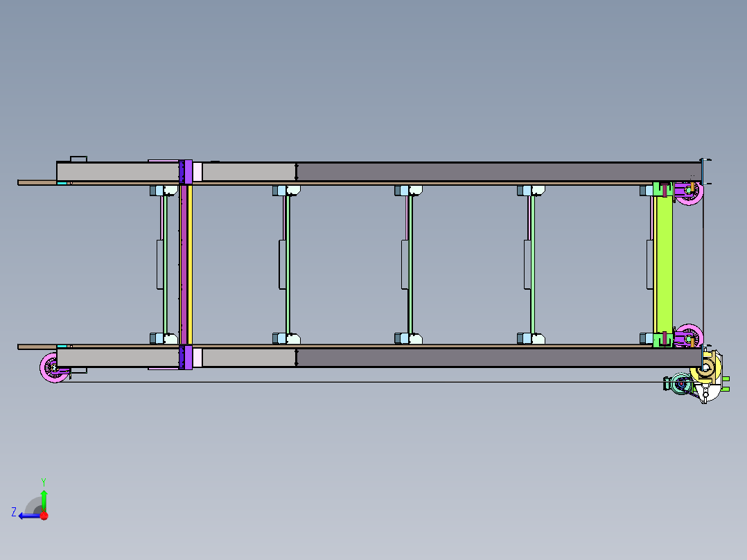 五层沉箱式立体车库3D图纸 非标机械三维设计 3D素材右视图