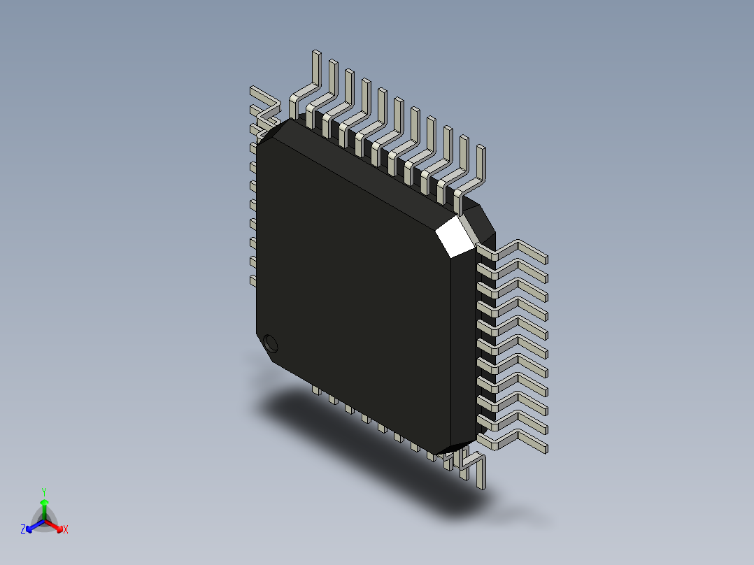 元器件3D封装QFP44_FPT-44P-M11154主视图
