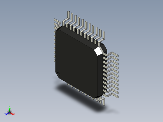 元器件3D封装QFP44_FPT-44P-M11154