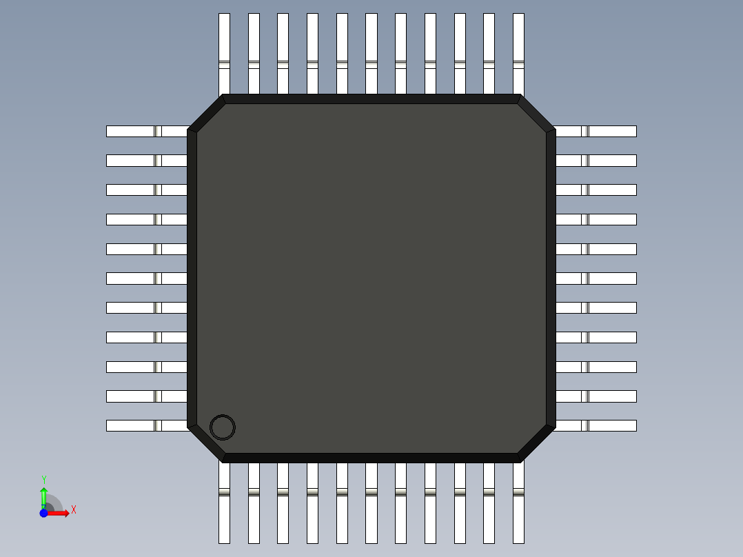 元器件3D封装QFP44_FPT-44P-M11154前视图