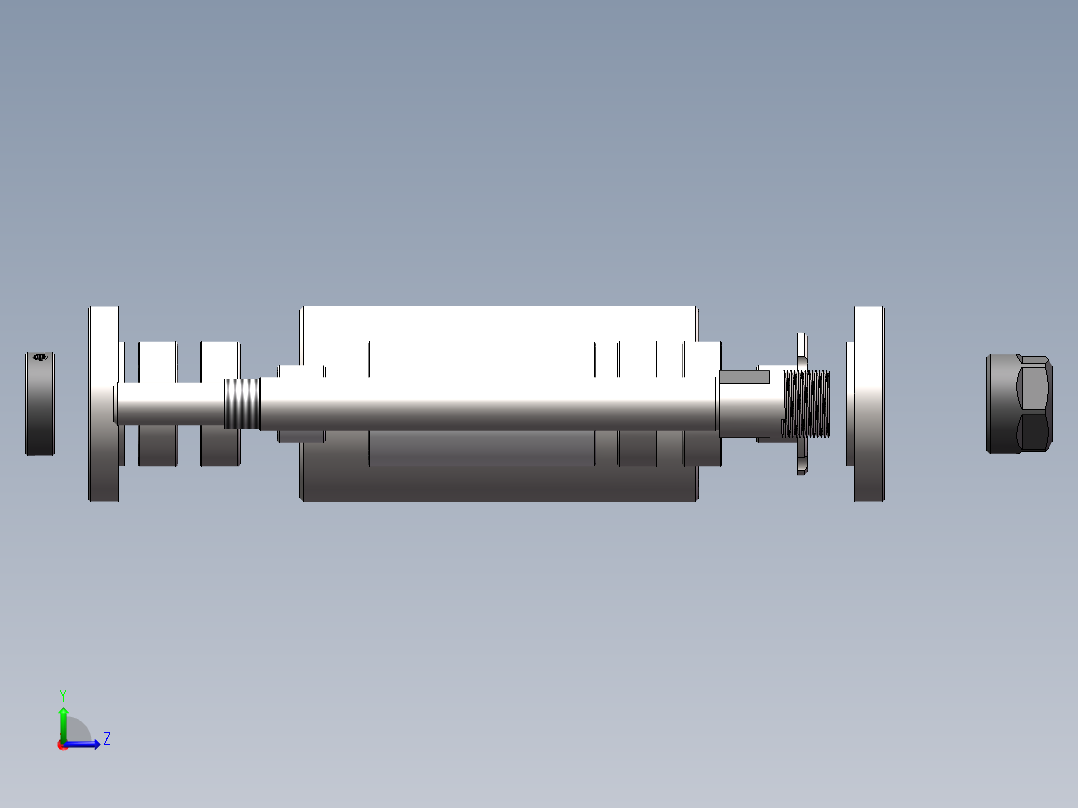 主轴，无动力主轴，400Ｗ伺服主轴左视图