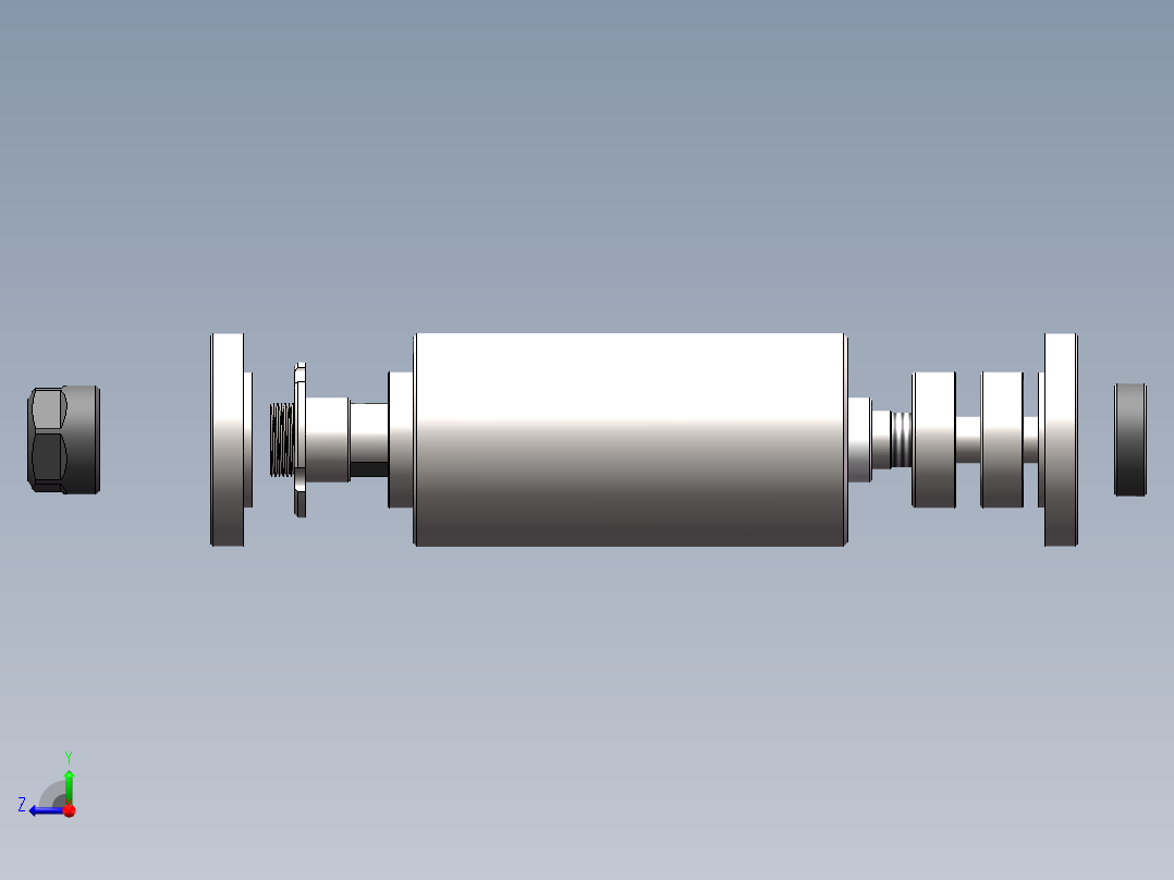 主轴，无动力主轴，400Ｗ伺服主轴右视图