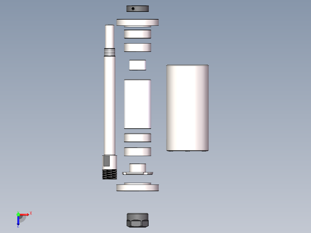主轴，无动力主轴，400Ｗ伺服主轴俯视图