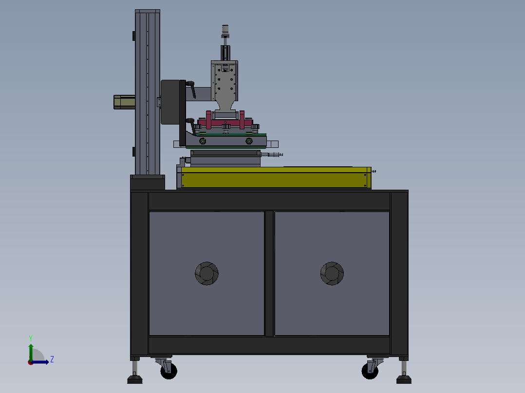 双平台丝网印刷机总装图左视图