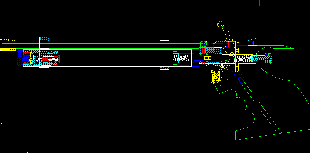 竞技气手枪（竞技气手狗）加工图纸（精品全套CAD详细图）