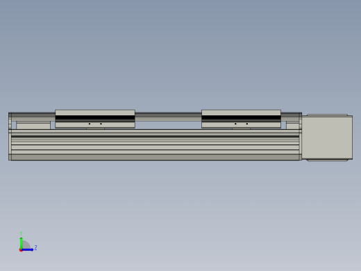 直线模组LHB17-L40-S250-L(B)设计图纸左视缩略图