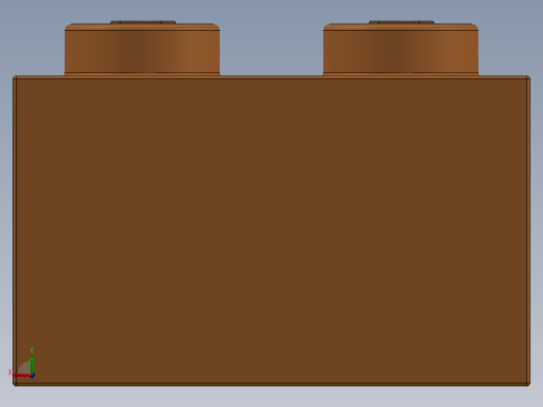 乐高套装 4421基本积木-4153825 - 3003 Bright Orange Brick 2 x 2.SLDPRT后视图