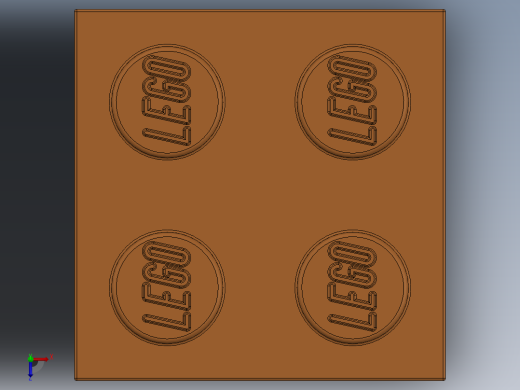 乐高套装 4421基本积木-4153825 - 3003 Bright Orange Brick 2 x 2.SLDPRT俯视缩略图