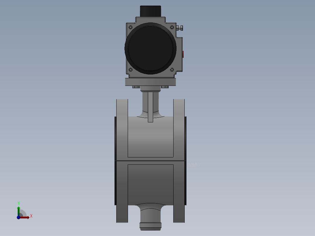 法兰式气动蝶阀-304 DN50-DN400前视图