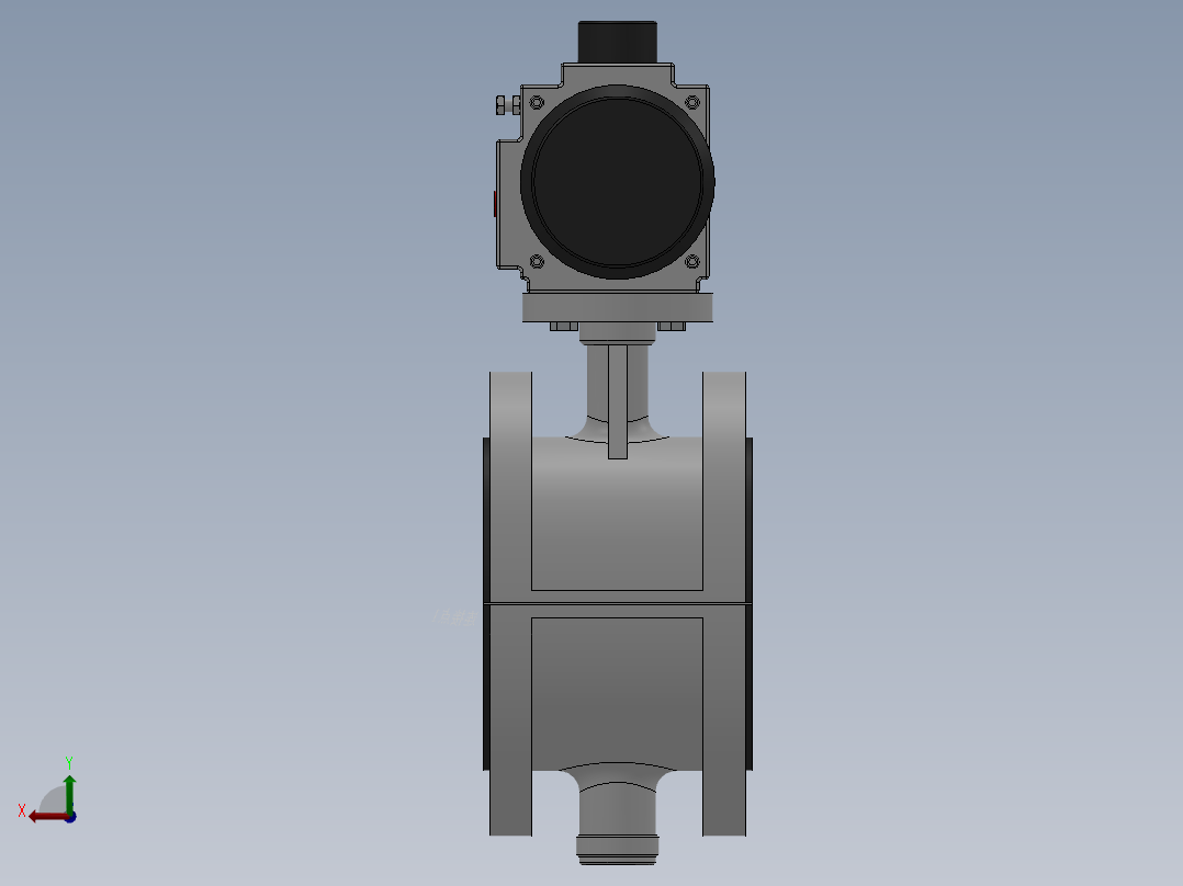 法兰式气动蝶阀-304 DN50-DN400后视图