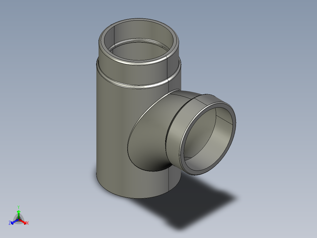 管件接头、螺纹接头、三通(45)正等轴测图