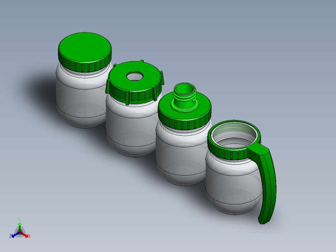 瓶盖、盖子(71)正等轴测图