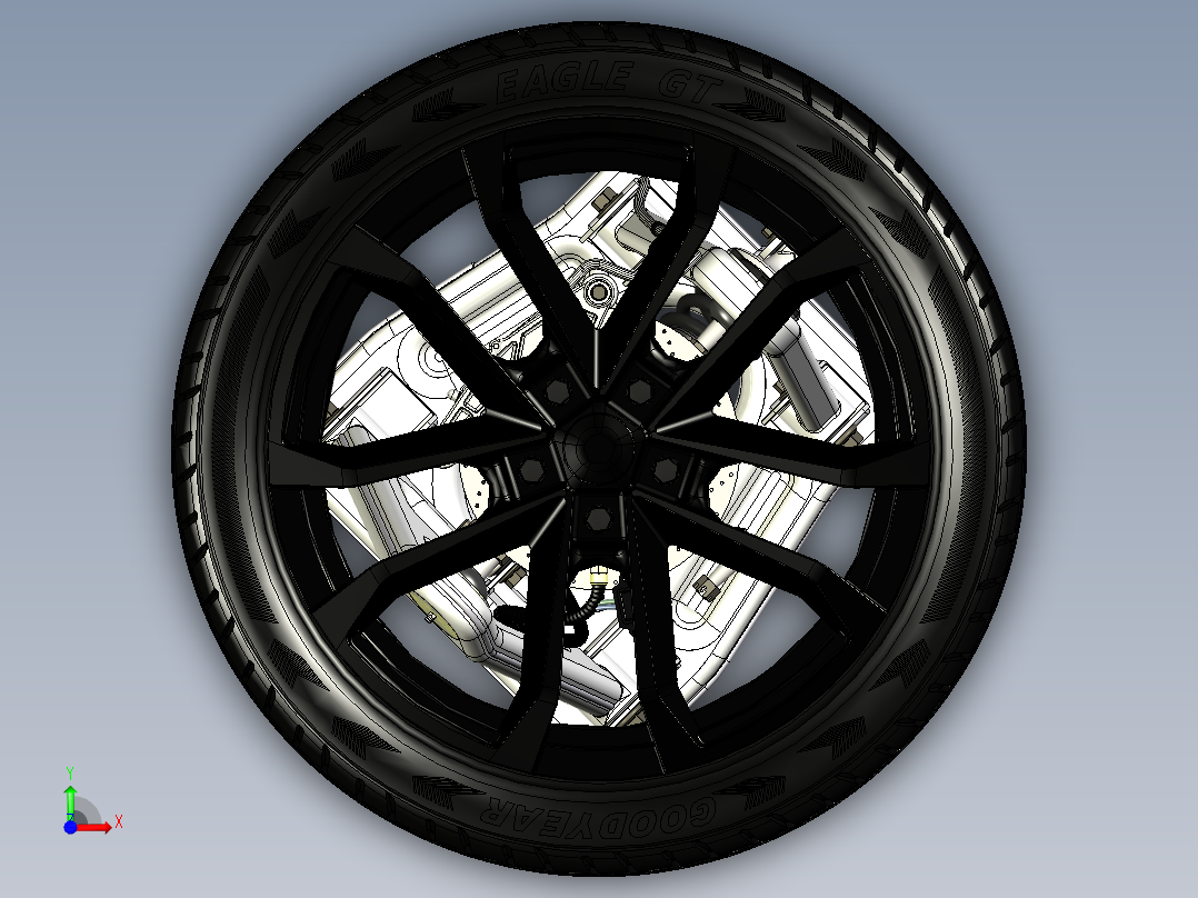 汽车悬挂系统前视图