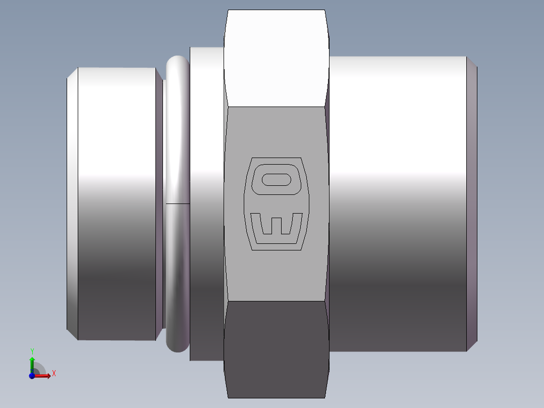美制O圈密封接头、1DO-36-16前视图