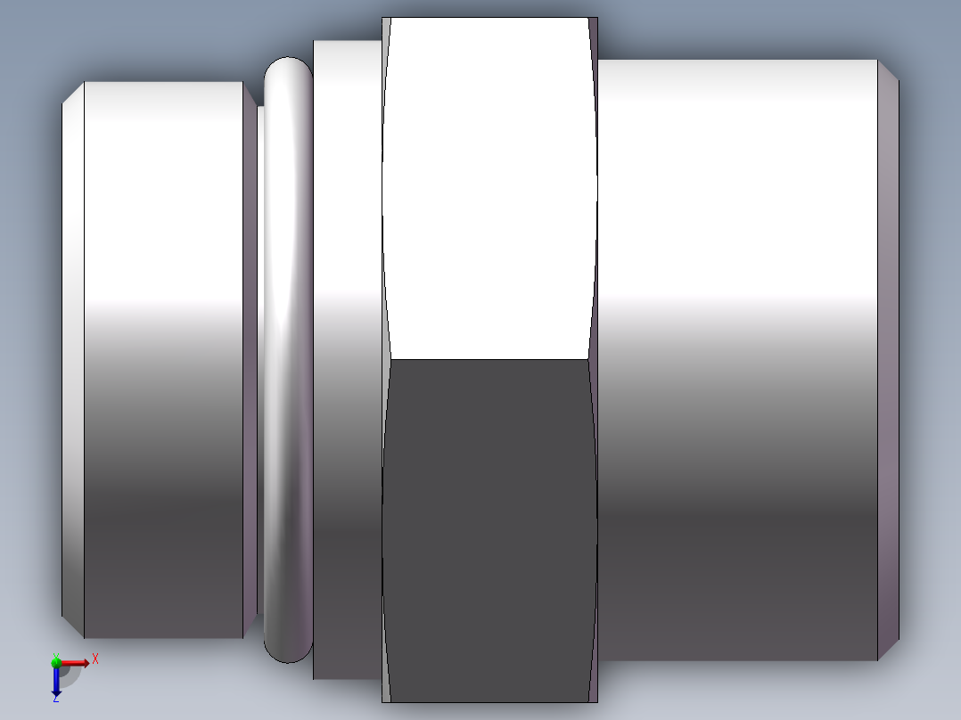 美制O圈密封接头、1DO-36-16俯视图
