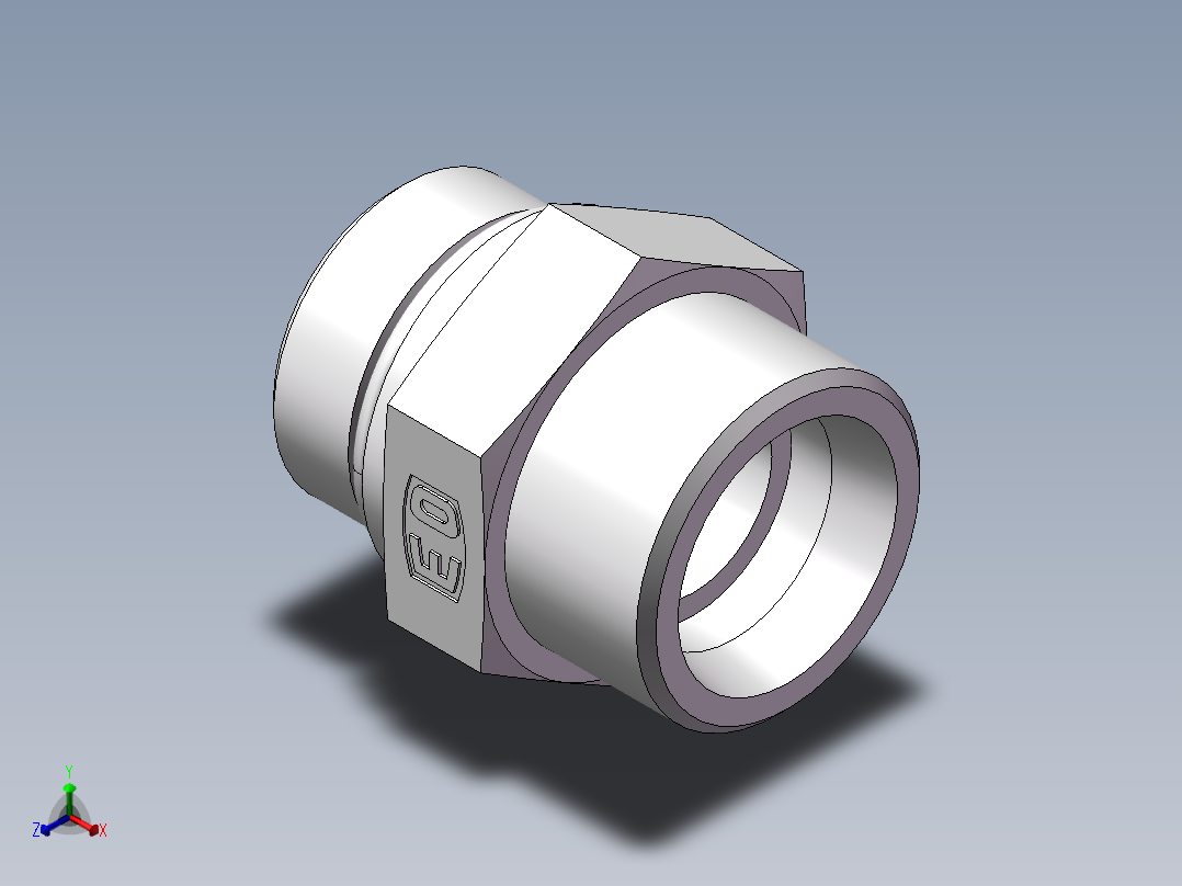 美制O圈密封接头、1DO-36-16正等轴测图