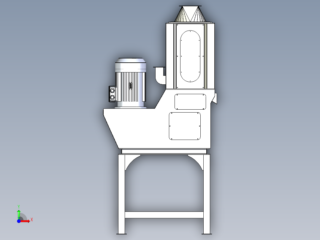 B3003338-玉米 小麦 麦片 去皮机前视图