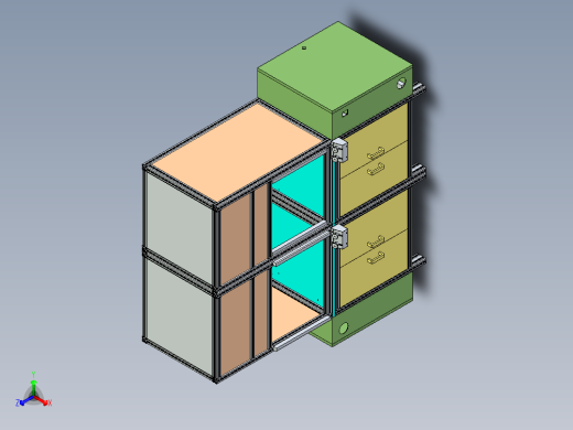 双窗口非标设备外框架三维设计