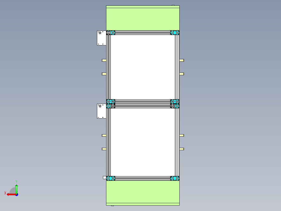 双窗口非标设备外框架三维设计后视图