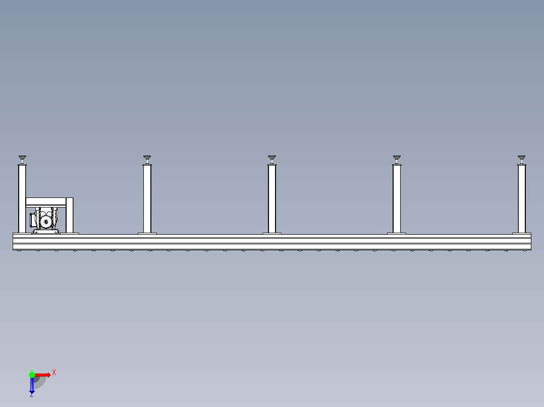 滚筒传输线俯视图