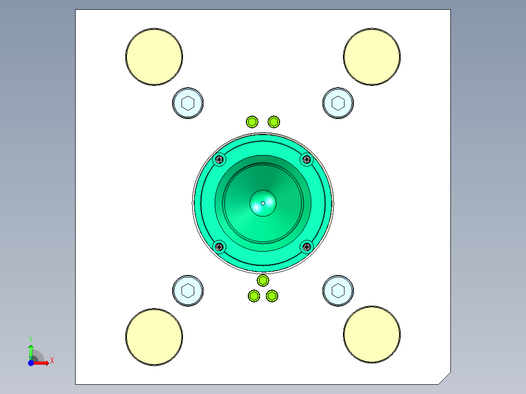 喷管（无针板+深腔螺旋运水）3D模型前视图