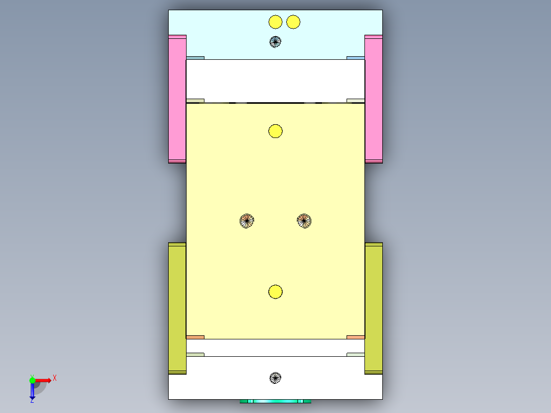 喷管（无针板+深腔螺旋运水）3D模型俯视图