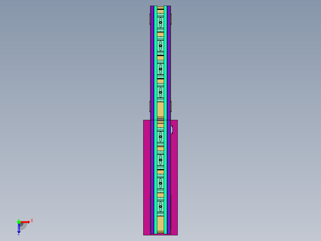货物可提升式传送带俯视图