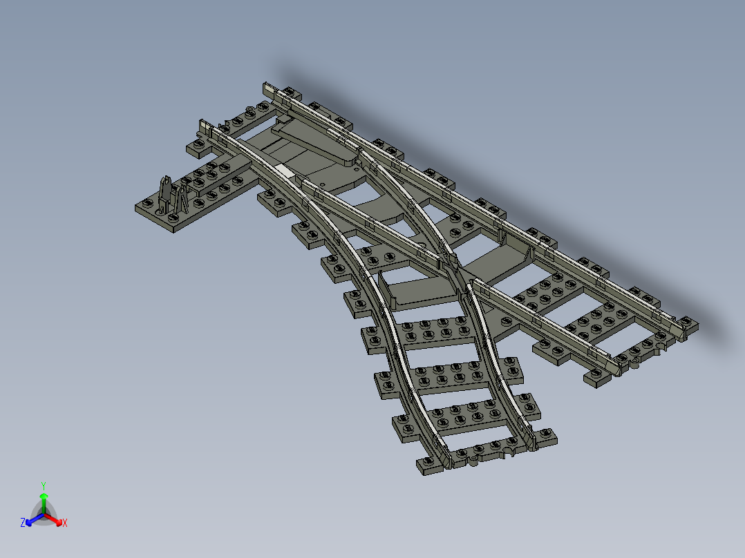 A2005059-乐高火车轨道（9V）正等轴测图