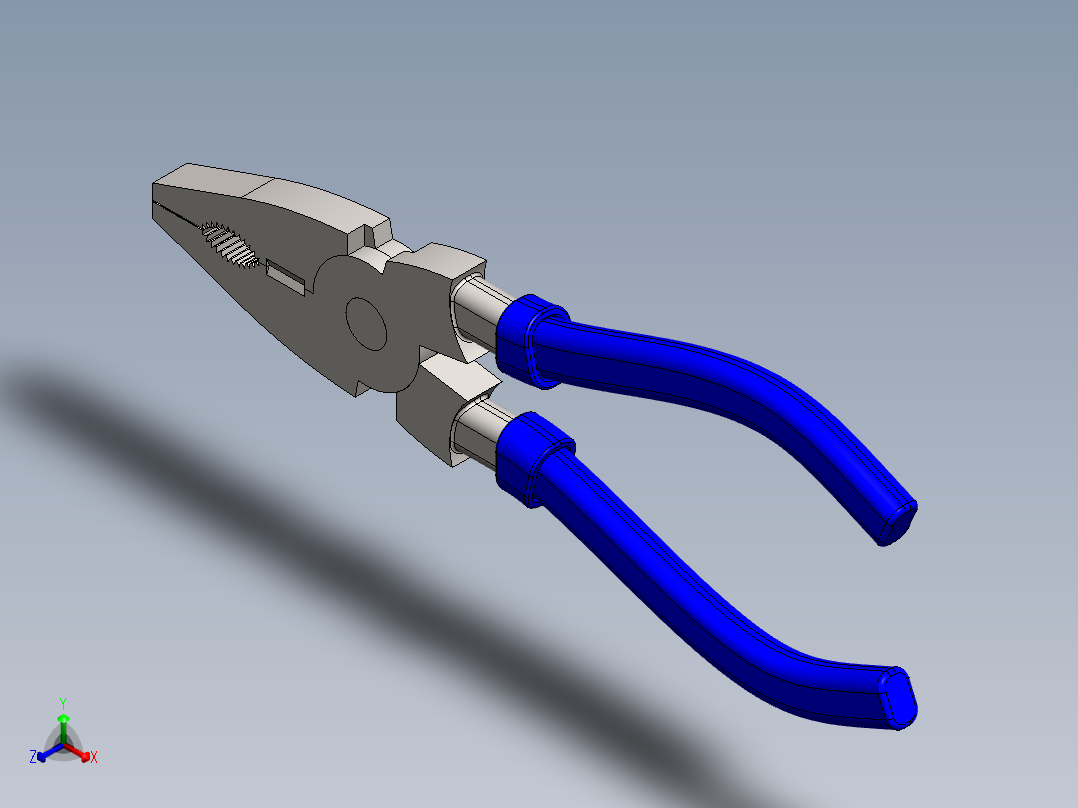 钳子、手钳子(8)正等轴测图