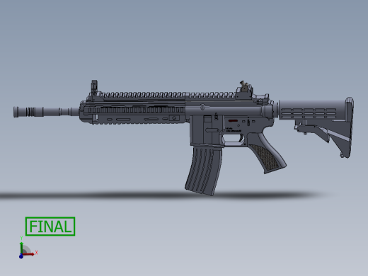 手枪左轮冲锋枪老式狙击步枪设计3D图纸heckler-koch-416 SW IGS