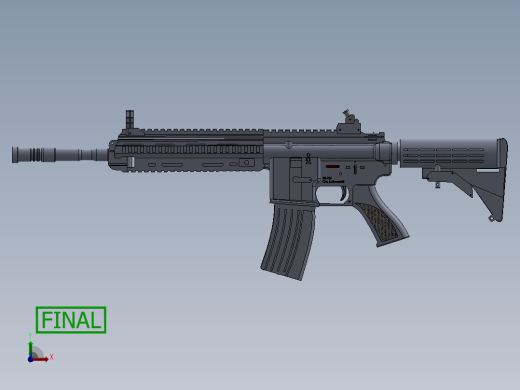 手枪左轮冲锋枪老式狙击步枪设计3D图纸heckler-koch-416 SW IGS前视缩略图