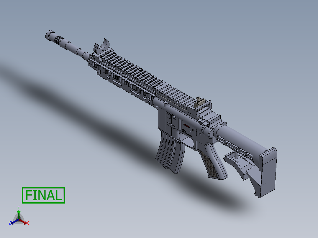 手枪左轮冲锋枪老式狙击步枪设计3D图纸heckler-koch-416 SW IGS正等轴测图